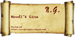 Novák Gina névjegykártya